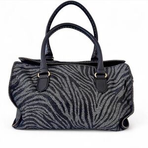 RARE DVF Grace Daybag Zebra Print Studded Satchel